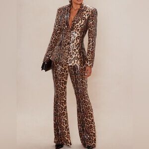 Sequin Animal Print Suit